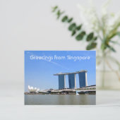 Grüße der Marina Bay Postkarte (Stehend Vorderseite)