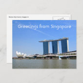 Grüße der Marina Bay Postkarte (Vorne/Hinten)