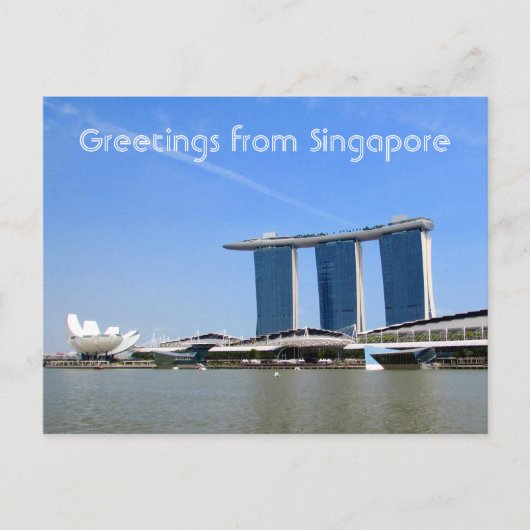 Grüße der Marina Bay Postkarte (Vorderseite)
