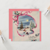 Grüße der rosa Jahreszeit Karte (Vorderseite/Rückseite Beispiel)