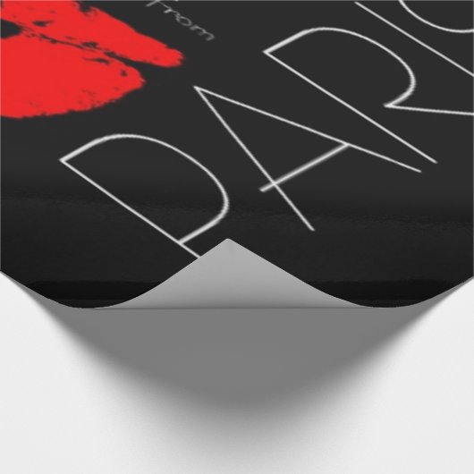 Grüße der Roten Lipstick Kiss Liebe von Paris Geschenkpapier (Ecke)
