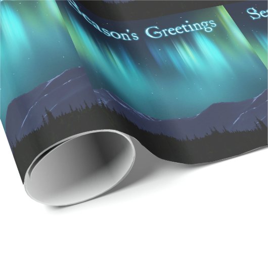 Grüße der Saison - Aurora Borealis Geschenkpapier (Rolleneckpunkt)