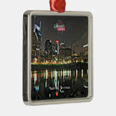 Grüße der Saison aus Nashville, Tennessee Silbernes Ornament (Rechts)