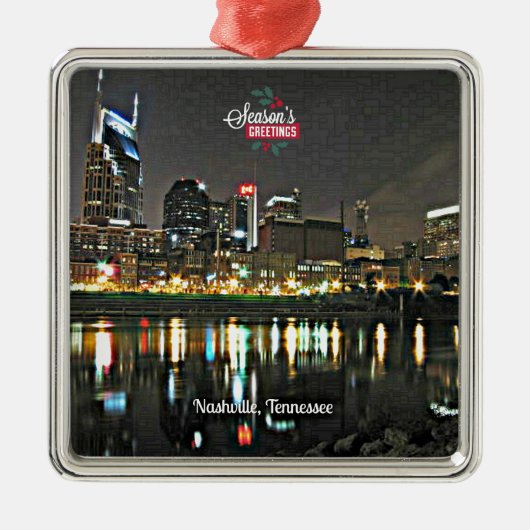 Grüße der Saison aus Nashville, Tennessee Silbernes Ornament (Vorne)