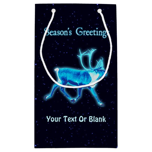 Grüße der Saison - Blaue Karibik (Reindeer) Kleine Geschenktüte (Rückseite)