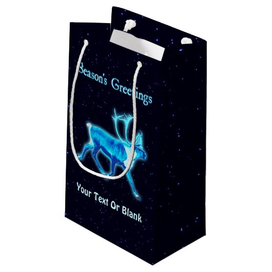 Grüße der Saison - Blaue Karibik (Reindeer) Kleine Geschenktüte (Rückseite Schrägansicht)