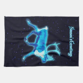 Grüße der Saison - Blaue Karibik (Reindeer) Küchentuch (Horizontal)