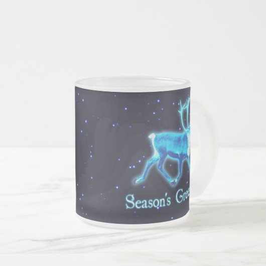 Grüße der Saison - Blaue Karibik (Reindeer) Mattglastasse (VorderseiteRechts)