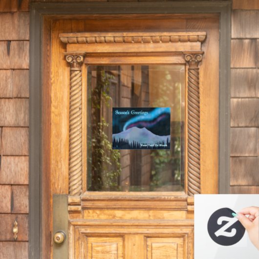 Grüße der Saison - Blue Aurora Fensteraufkleber (Haustür)