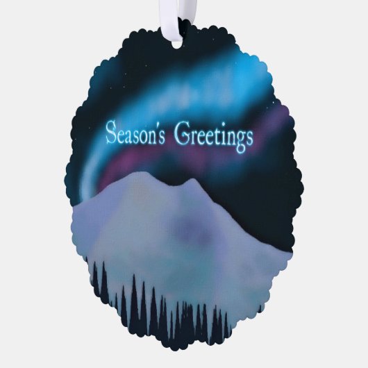 Grüße der Saison - Blue Aurora Ornament Karte (Links)