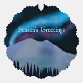 Grüße der Saison - Blue Aurora Ornament Karte (Vorderseite)