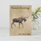 Grüße der Saison - Bull Moose auf altem Papier (Stehend Vorderseite)
