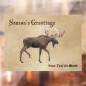 Grüße der Saison - Bull Moose auf altem Papier Fensteraufkleber (Blatt 2)