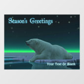 Grüße der Saison - Eiskantenpolarbär Fensteraufkleber (Blatt)