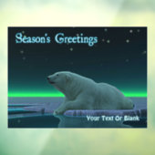 Grüße der Saison - Eiskantenpolarbär Fensteraufkleber (Blatt 3)