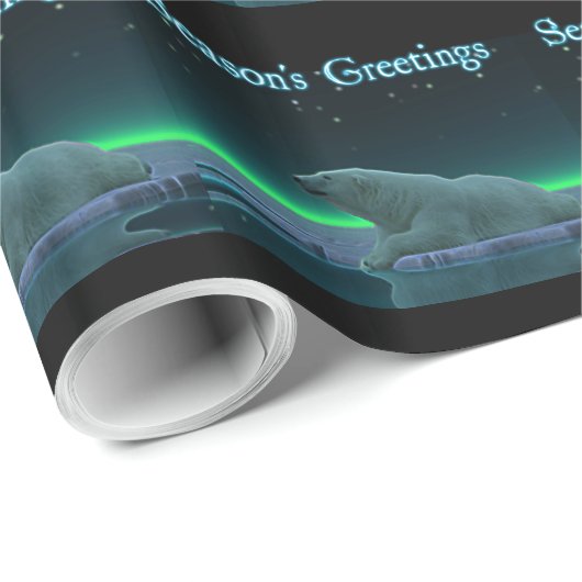 Grüße der Saison - Eiskantenpolarbär Geschenkpapier (Rolleneckpunkt)