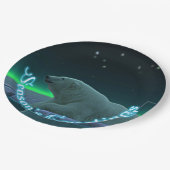 Grüße der Saison - Eiskantenpolarbär Pappteller (Schrägansicht)