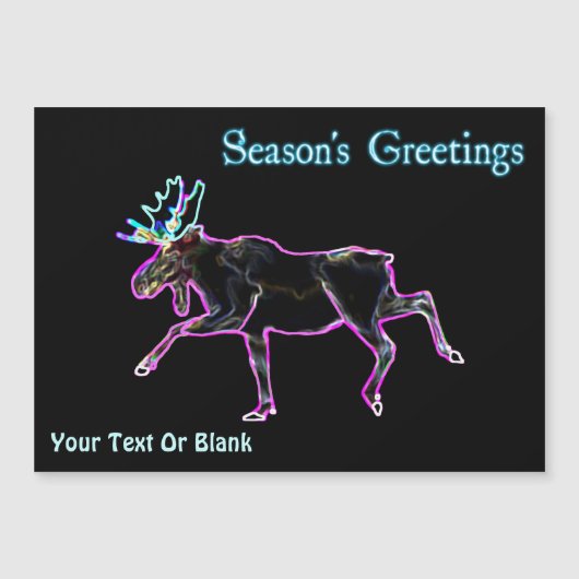 Grüße der Saison - Elektrische Elche Magnetkarte (Vorderseite)