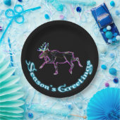 Grüße der Saison - Elektrische Elche Pappteller (Party)