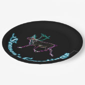 Grüße der Saison - Elektrische Karibik Pappteller (Schrägansicht)