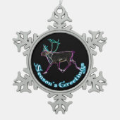 Grüße der Saison - Elektrische Karibik Schneeflocken Zinn-Ornament (Vorderseite)