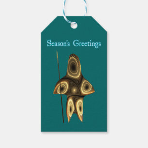 Grüße der Saison - Fraktal Inuit Hunter Geschenkanhänger