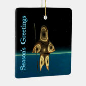 Grüße der Saison - Fraktal Inuit Hunter Keramikornament (Rechts)