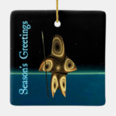 Grüße der Saison - Fraktal Inuit Hunter Keramikornament (Rückseite)