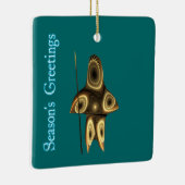 Grüße der Saison - Fraktal Inuit Hunter Keramikornament (Rechts)
