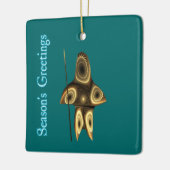 Grüße der Saison - Fraktal Inuit Hunter Keramikornament (Links)