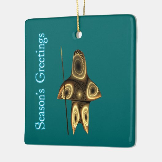 Grüße der Saison - Fraktal Inuit Hunter Keramikornament (Links)