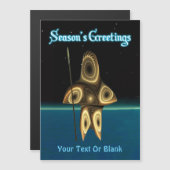 Grüße der Saison - Fraktal Inuit Hunter Magnetkarte (Vorne/Hinten)