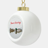 Grüße der Saison - Mallards Keramik Kugel-Ornament (Rechts)