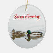 Grüße der Saison - Mallards Keramikornament (Links)