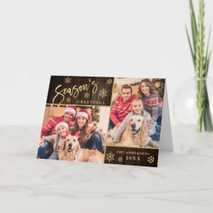 Grüße der Saison Modernes 2-FOTO Gruß Feiertagskarte