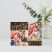 Grüße der Saison Modernes 2-FOTO Gruß Postkarte (Stehend Vorderseite)