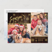 Grüße der Saison Modernes 2-FOTO Gruß Postkarte (Vorne/Hinten)