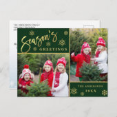 Grüße der Saison Modernes 2-FOTO Gruß Postkarte (Vorne/Hinten)