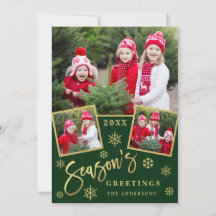 Grüße der Saison Modernes 3-FOTO-Gruß