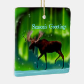 Grüße der Saison - Nordlichter Elche Keramikornament (Rechts)