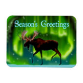 Grüße der Saison - Nordlichter Elche Magnet (Horizontal)