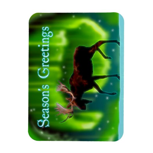 Grüße der Saison - Nordlichter Elche Magnet (Vertikal)