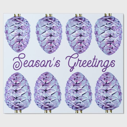 Grüße der Saison Pinecone Wrapping Paper Geschenkpapier (Flach)