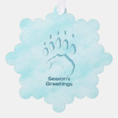 Grüße der Saison - Polar Bear Paw Print Ornament Karte (Vorderseite)
