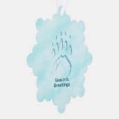Grüße der Saison - Polar Bear Paw Print Ornament Karte (Rechts)