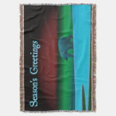 Grüße der Saison - Polarlichter Polarbär Decke (Vorderseite Vertikal)