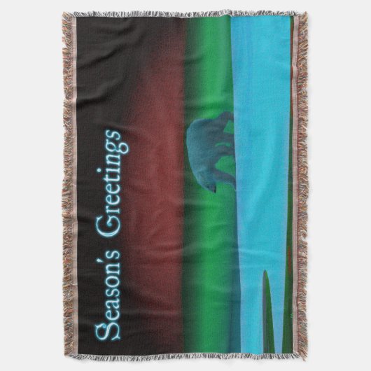 Grüße der Saison - Polarlichter Polarbär Decke (Vorderseite Vertikal)