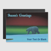 Grüße der Saison - Polarlichter Polarbär Magnetkarte (Vorne/Hinten)