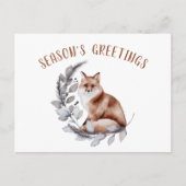 Grüße der Saison Red Fox Weihnachtsgrün Postkarte (Vorderseite)