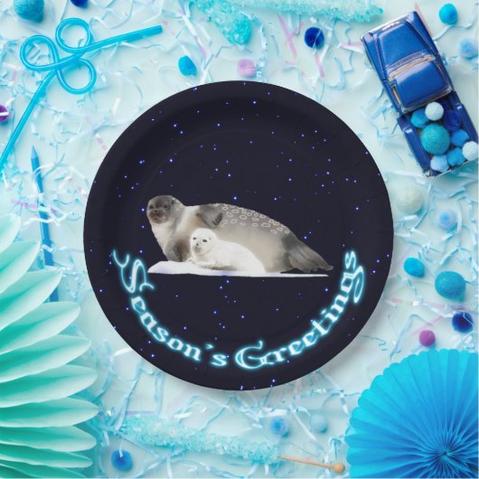 Grüße der Saison - Ringed Siegel Pappteller (Party)